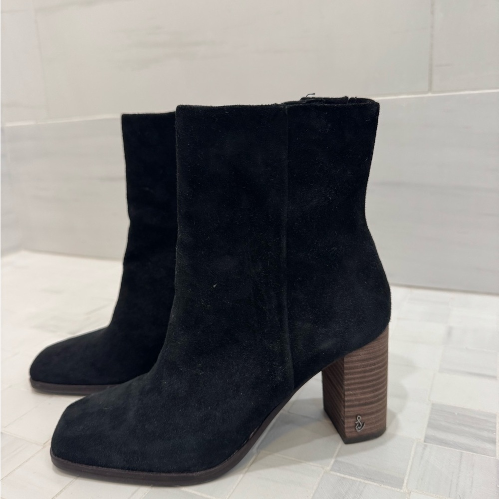 Sam Edelman Black Suede Heeled Boots